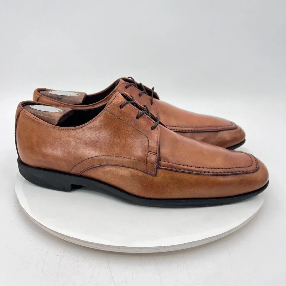 Allen Edmonds Tribeca Men Size 9D Brown Walnut Leather Derby Dress Shoes